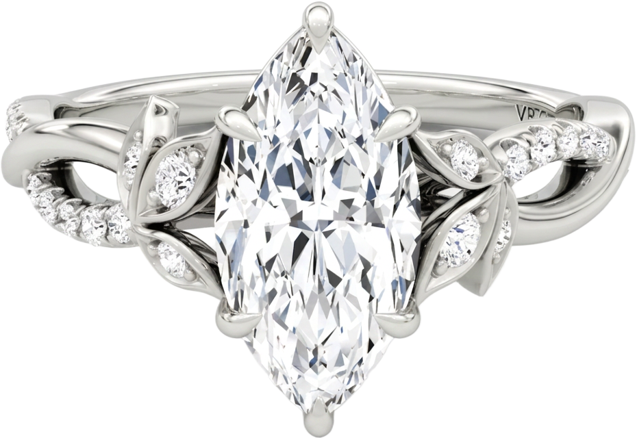 Maria's marquise-cut diamond engagement ring